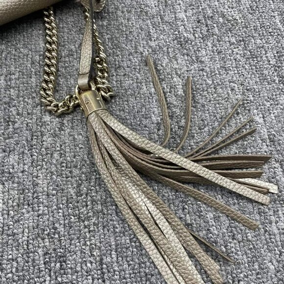 100% Authentic Gucci Soho Gold Metallic Shoulder Bag - Picture 8 of 15